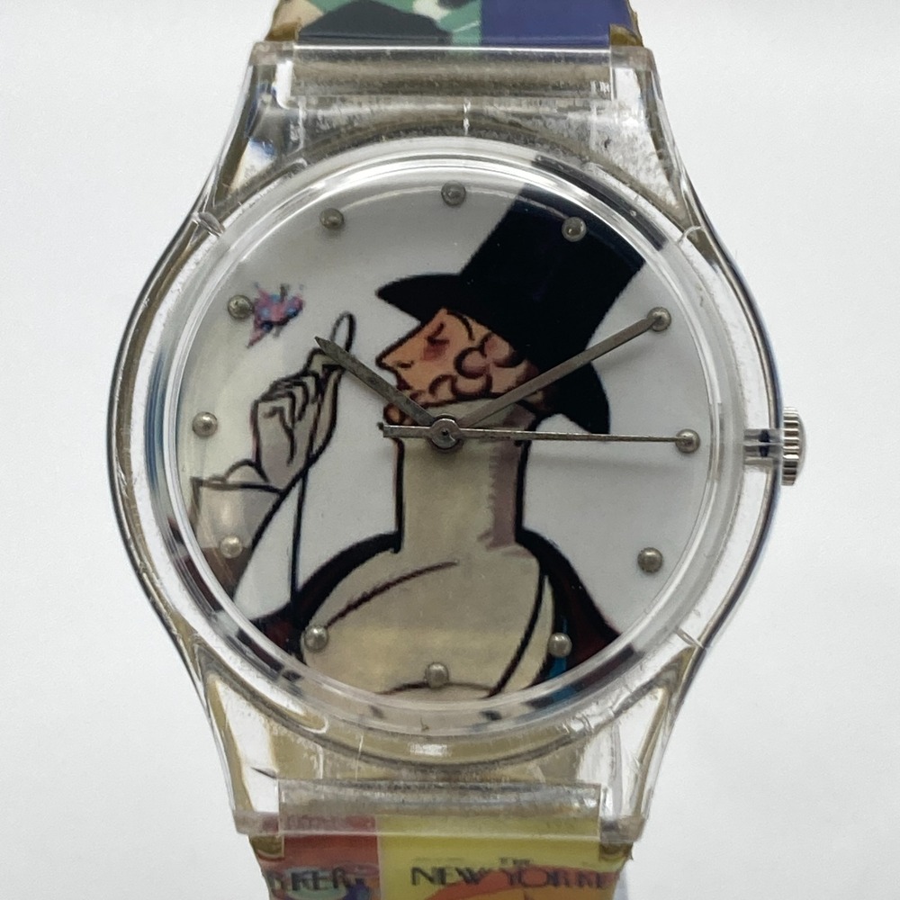 Clear Case Women's Watch with Illustrated Dial - Multicolor Strap